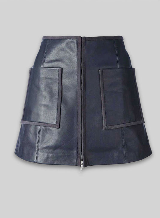 Smoking Piped Leather Skirt - # 425
