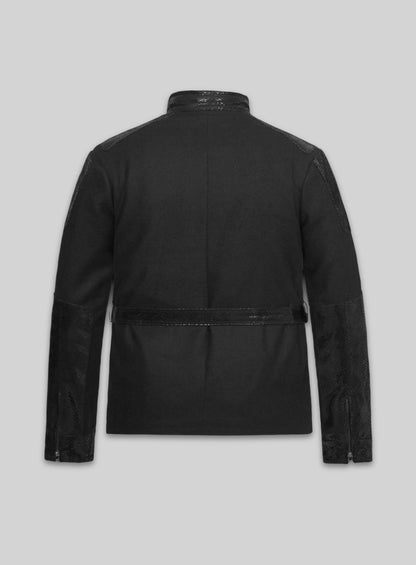 Snake Emboss Black Avengers Age of Ultron Leather Jacket