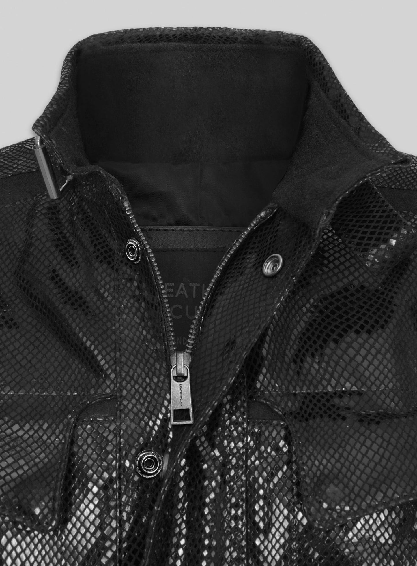 Snake Emboss Black Avengers Age of Ultron Leather Jacket