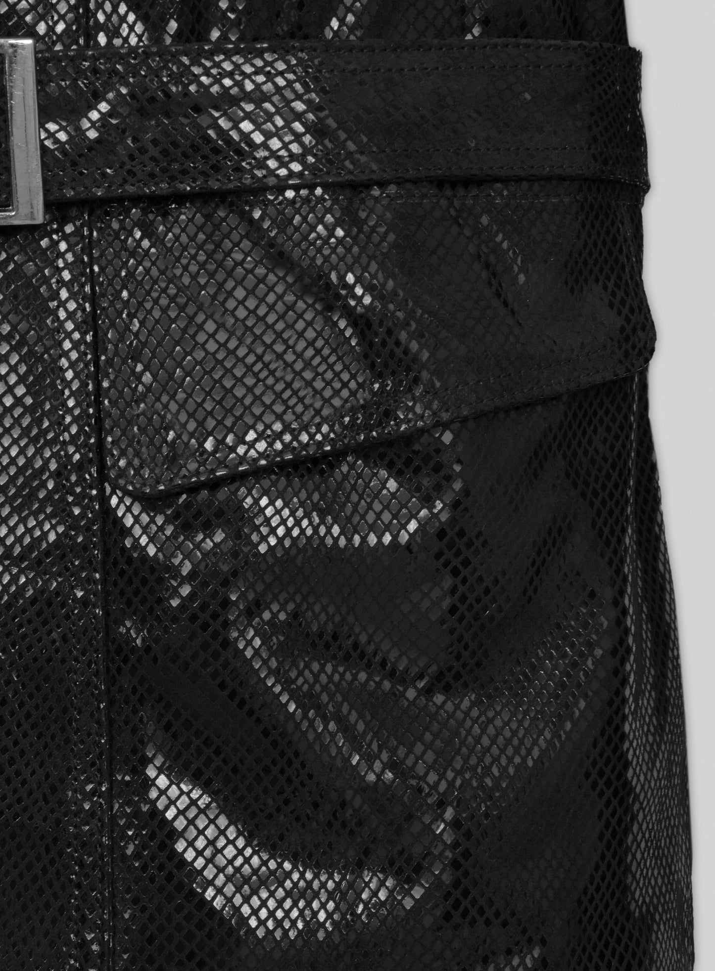 Snake Emboss Black Avengers Age of Ultron Leather Jacket
