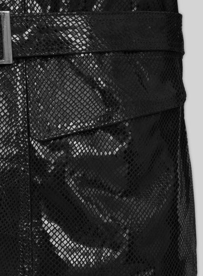 Snake Emboss Black Avengers Age of Ultron Leather Jacket