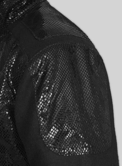 Snake Emboss Black Avengers Age of Ultron Leather Jacket