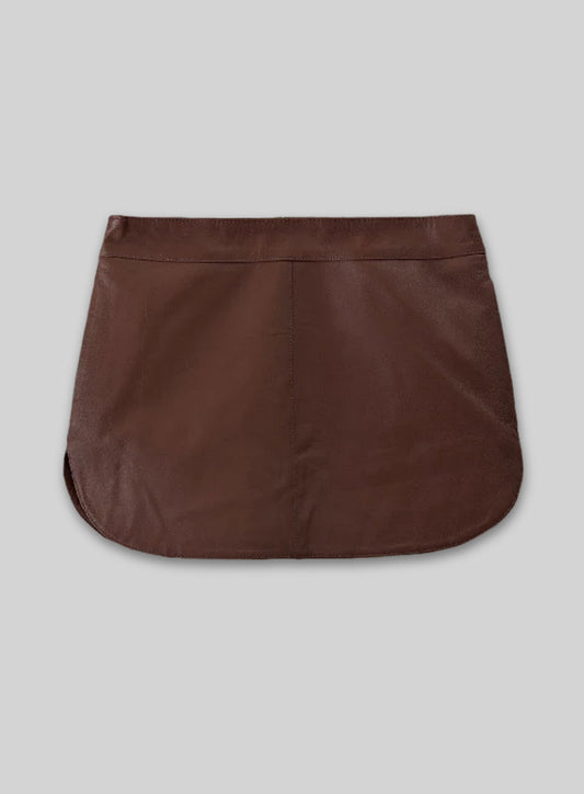 Soft King Brown Hilary Duff Leather Skirt - M Mini