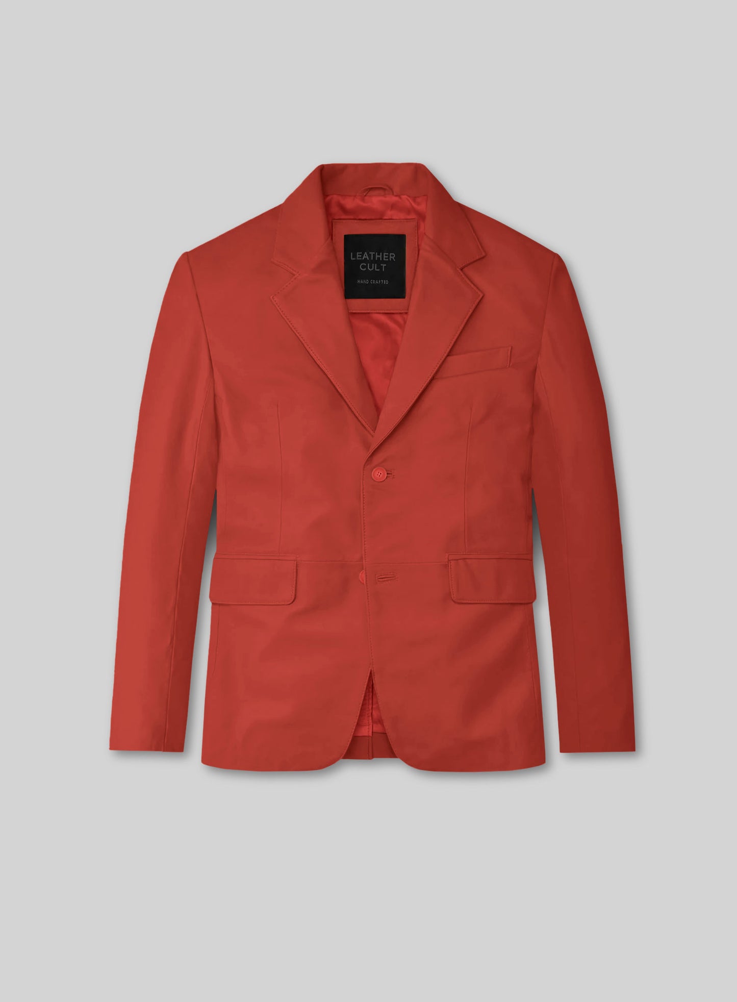Berry Red Lambskin Leather Suit