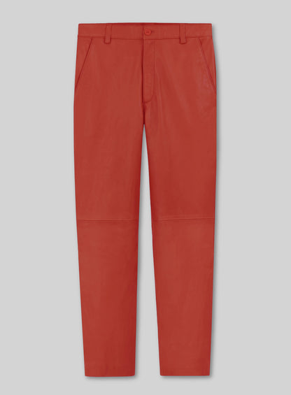 Berry Red Lambskin Leather Suit