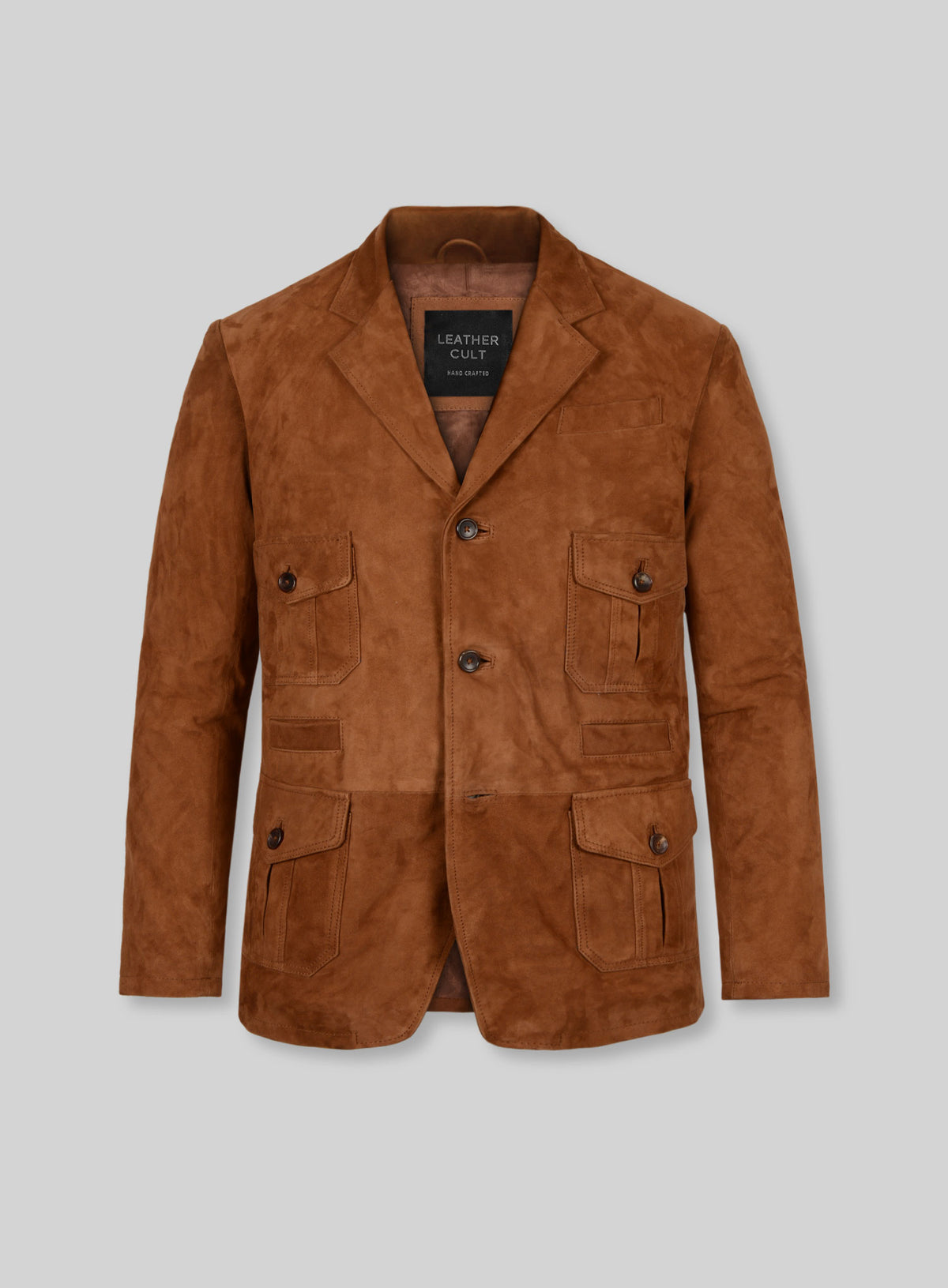 Soft Caramel Brown Suede Leather Blazer - #712