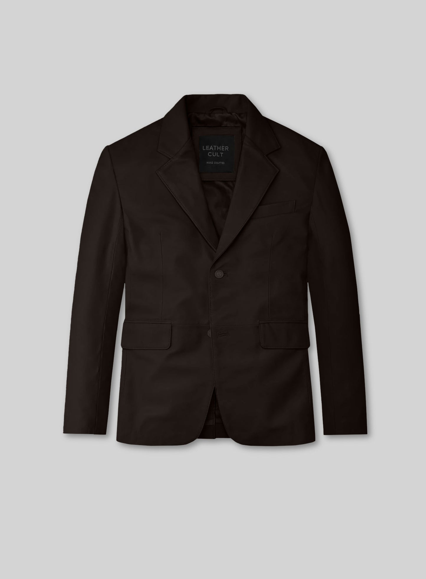 Dark Brown Lambskin Leather Blazer