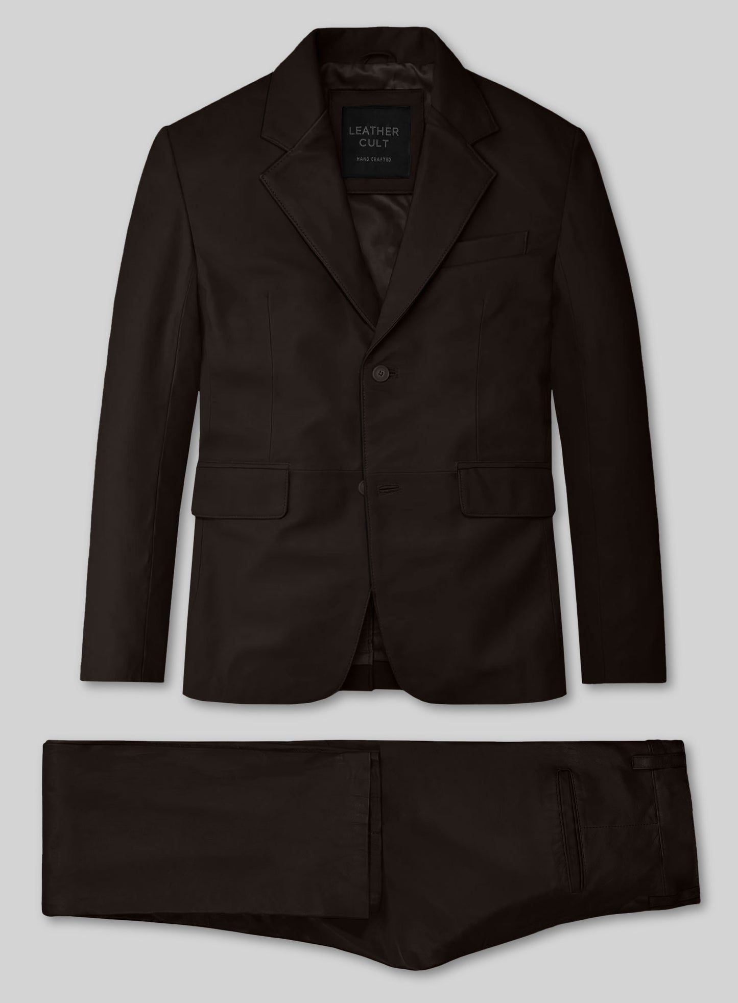 Dark Brown Lambskin Leather Suit