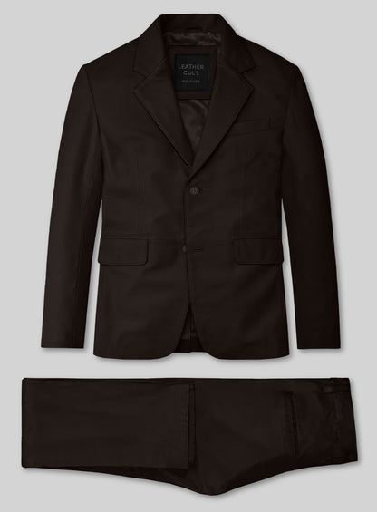 Dark Brown Lambskin Leather Suit