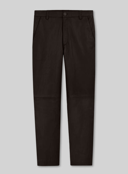 Dark Brown Lambskin Leather Suit