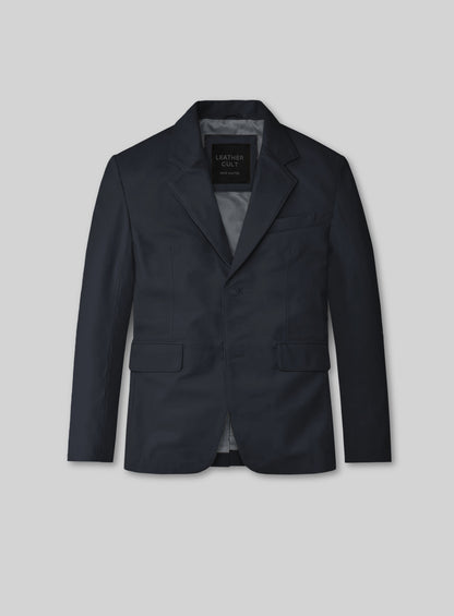 Deep Blue Lambskin Leather Suit