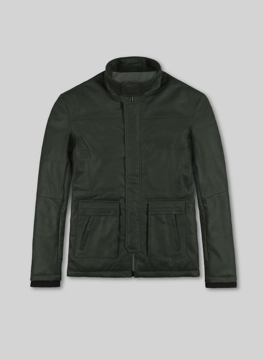 Soft Deep Olive Leather Jacket # 1000