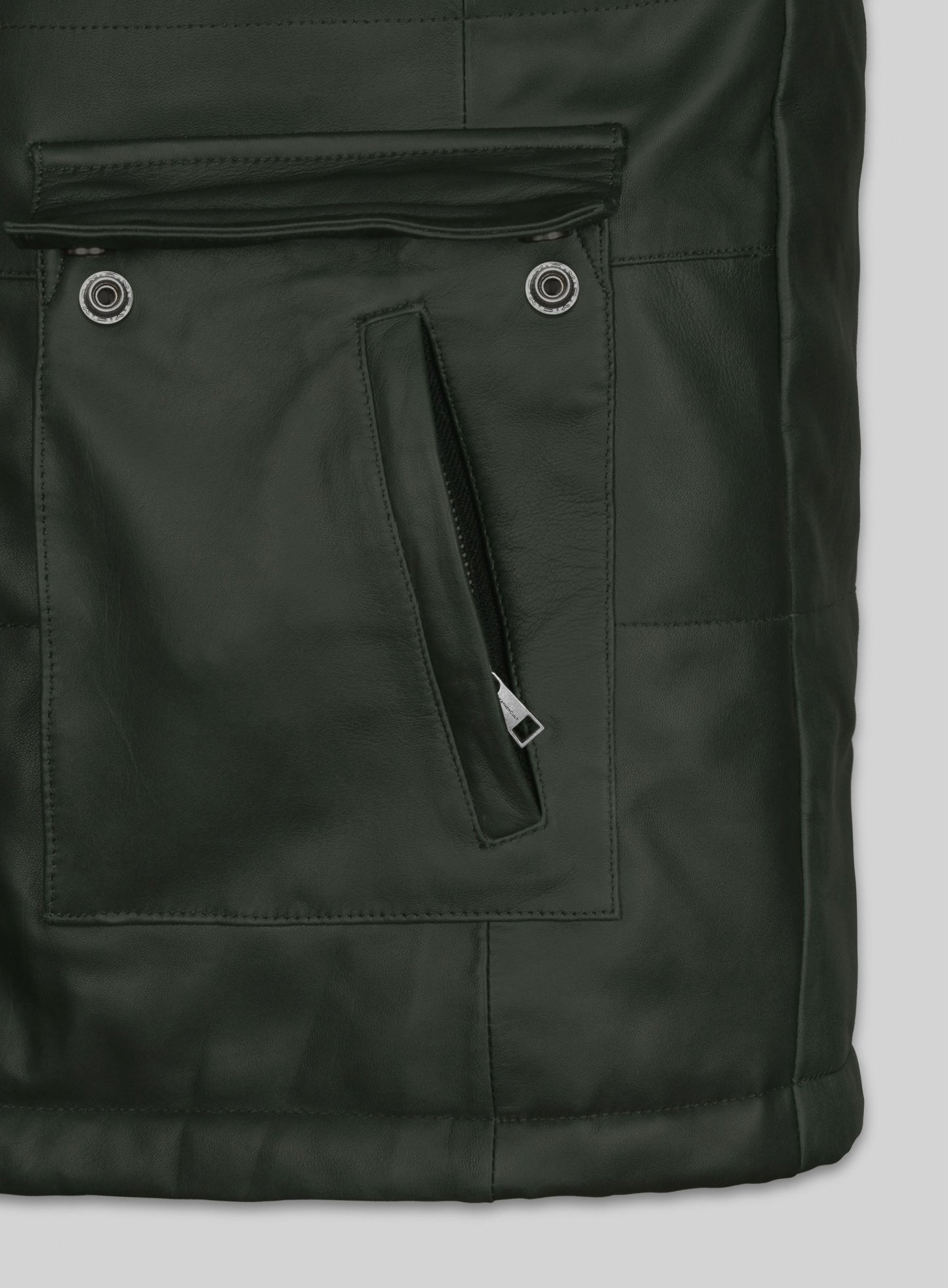 Deep Olive Lambskin Leather Jacket # 1000