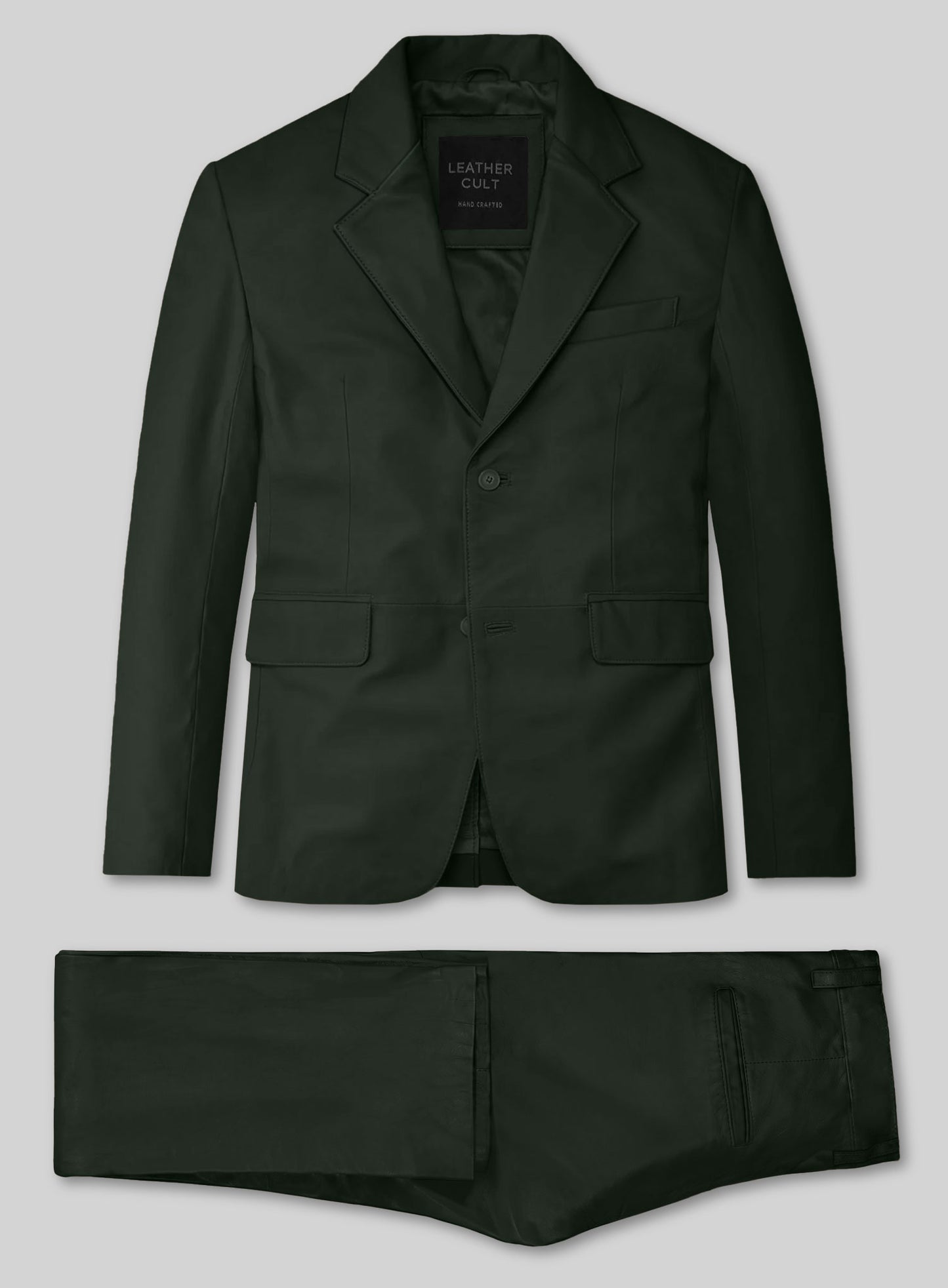 Deep Olive Lambskin Leather Suit
