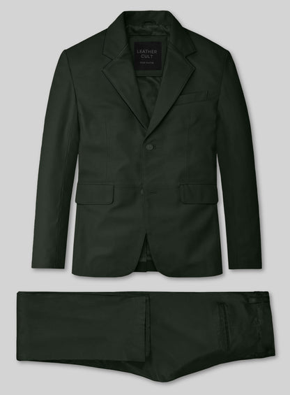 Deep Olive Lambskin Leather Suit