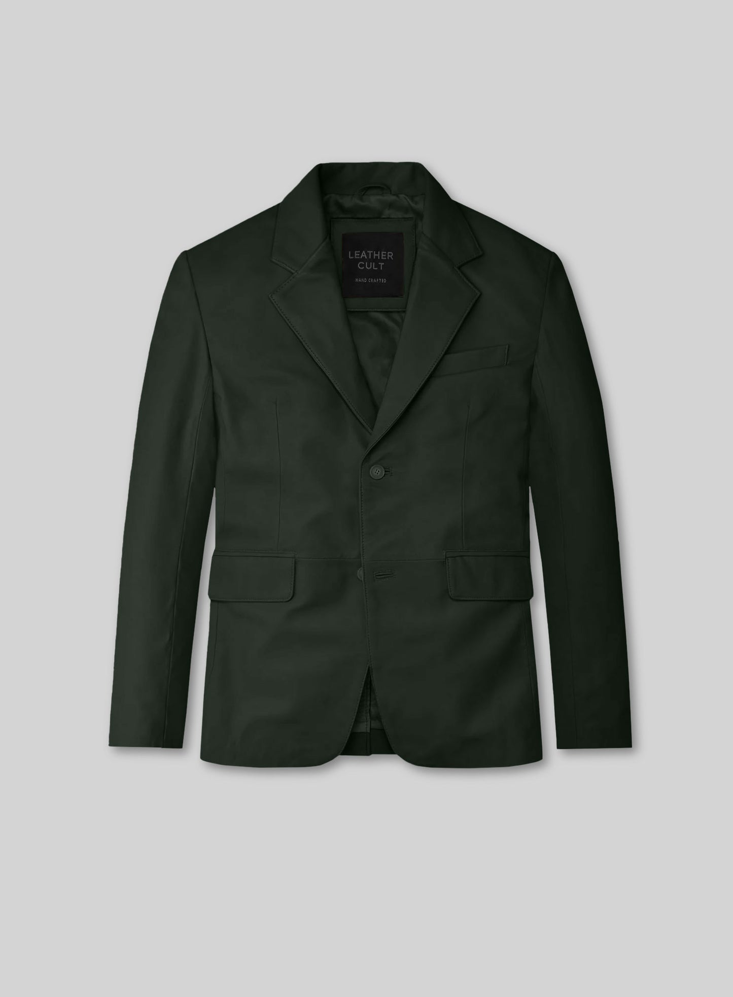 Deep Olive Lambskin Leather Suit