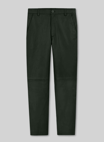 Deep Olive Lambskin Leather Suit