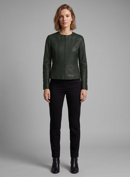Deep Olive Lambskin Leather Top Style # 63