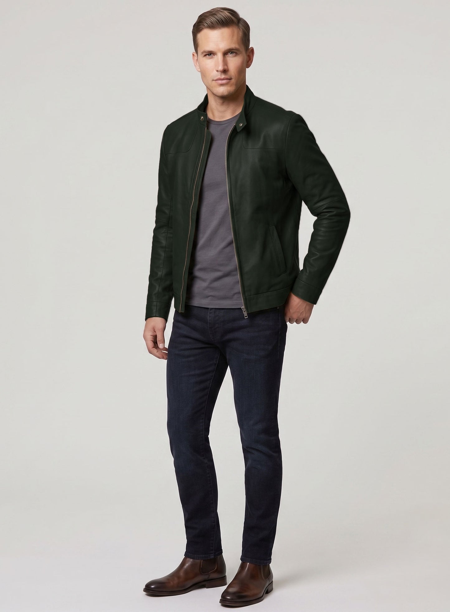Deep Olive Tom Cruise Fallout Lambskin Leather Jacket
