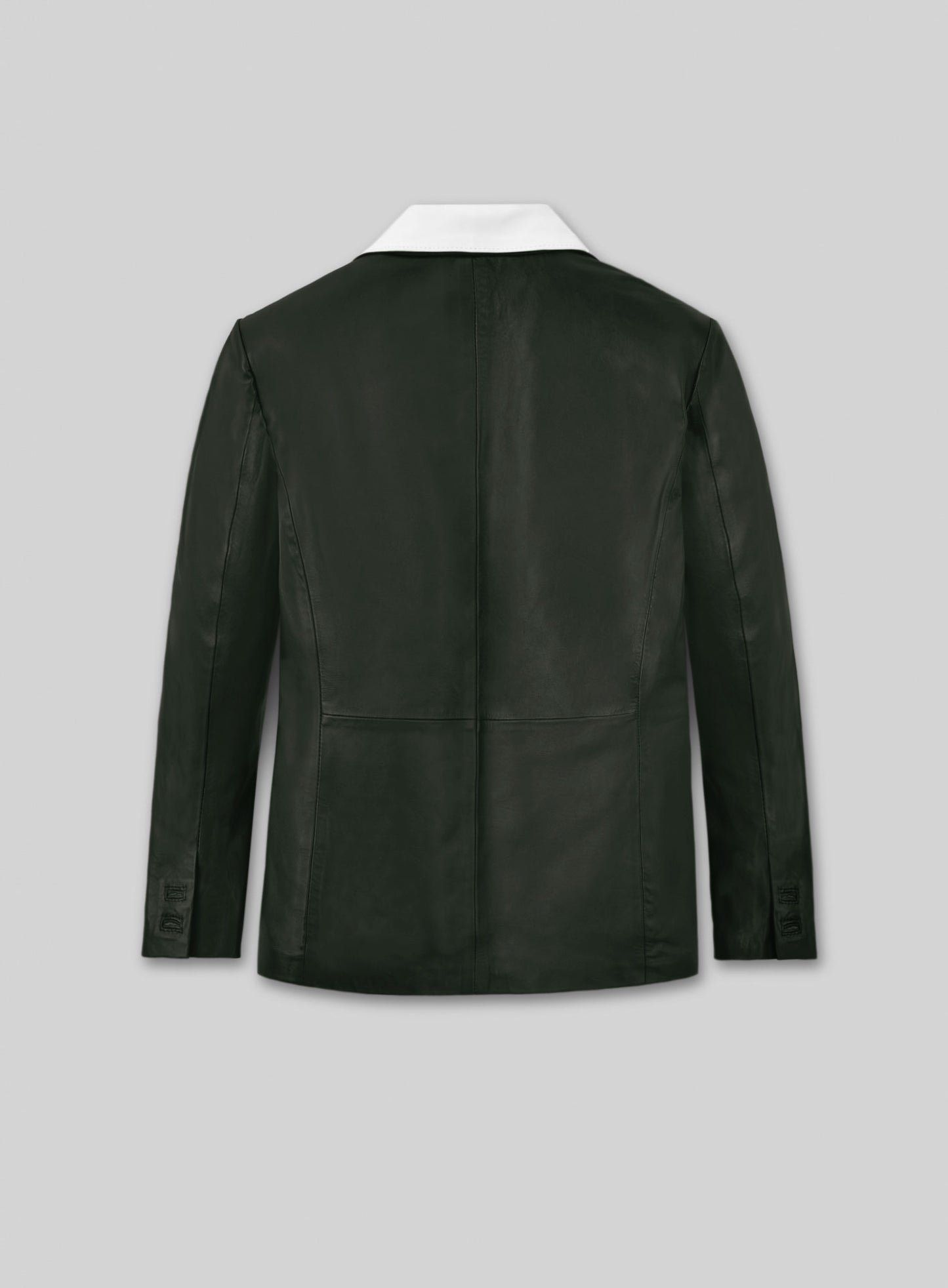 Deep Olive Wax Hampton Lambskin Leather Blazer