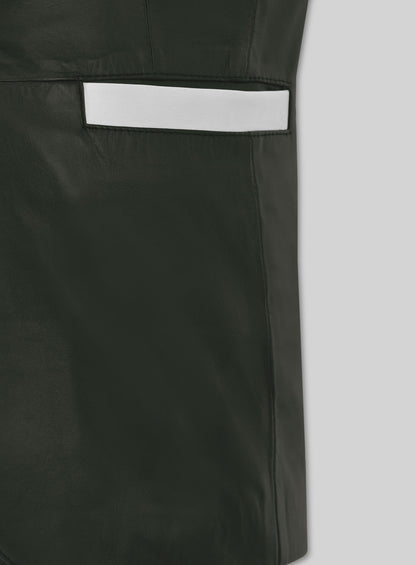 Deep Olive Wax Hampton Lambskin Leather Blazer
