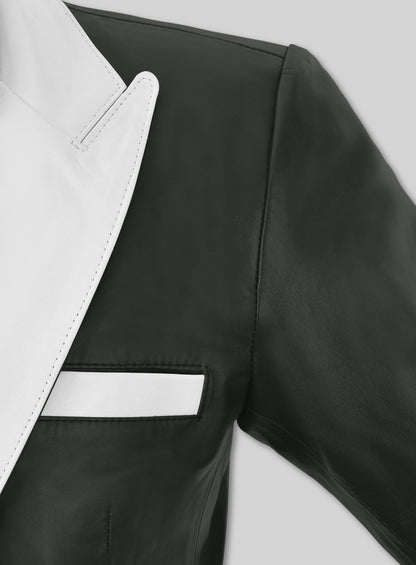 Deep Olive Wax Hampton Lambskin Leather Blazer