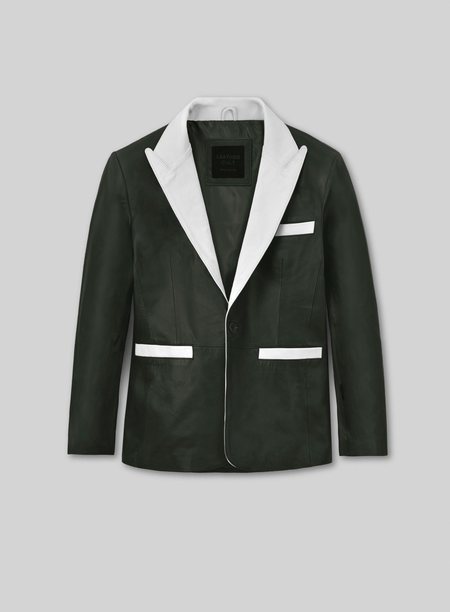 Deep Olive Wax Hampton Lambskin Leather Blazer