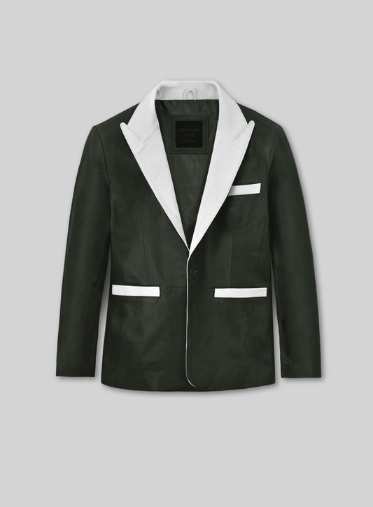 Soft Deep Olive Wax Hampton Leather Blazer