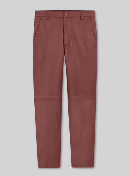 Fermented Burgundy Lambskin Leather Suit
