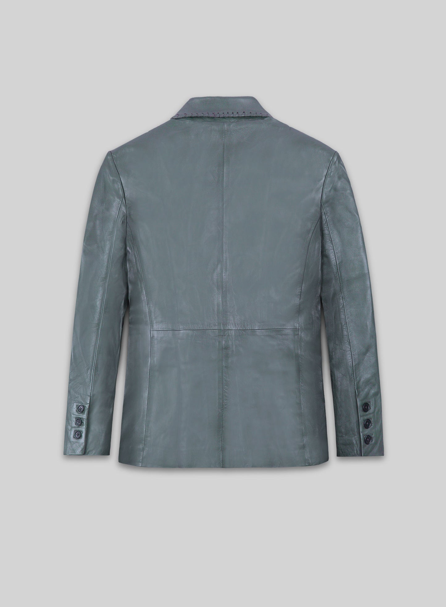 Soft Sherpa Gray Washed and Wax Medieval Leather Blazer