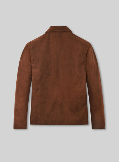 Soft Tan Brown Suede Daniel Craig Spectre Leather Jacket