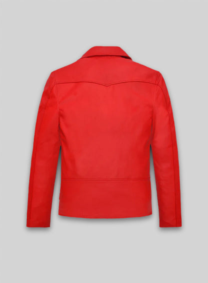 Soft Blood Red Leather Jacket # 903