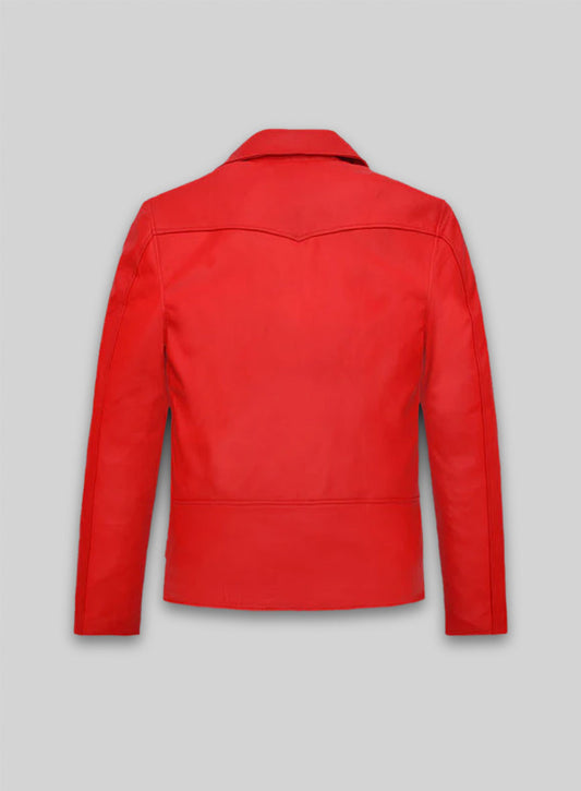 Soft Blood Red Leather Jacket # 903