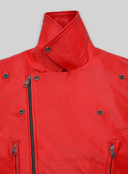 Soft Blood Red Leather Jacket # 903