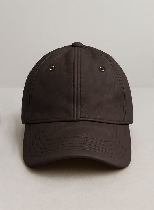 Brown Leather Sport Cap