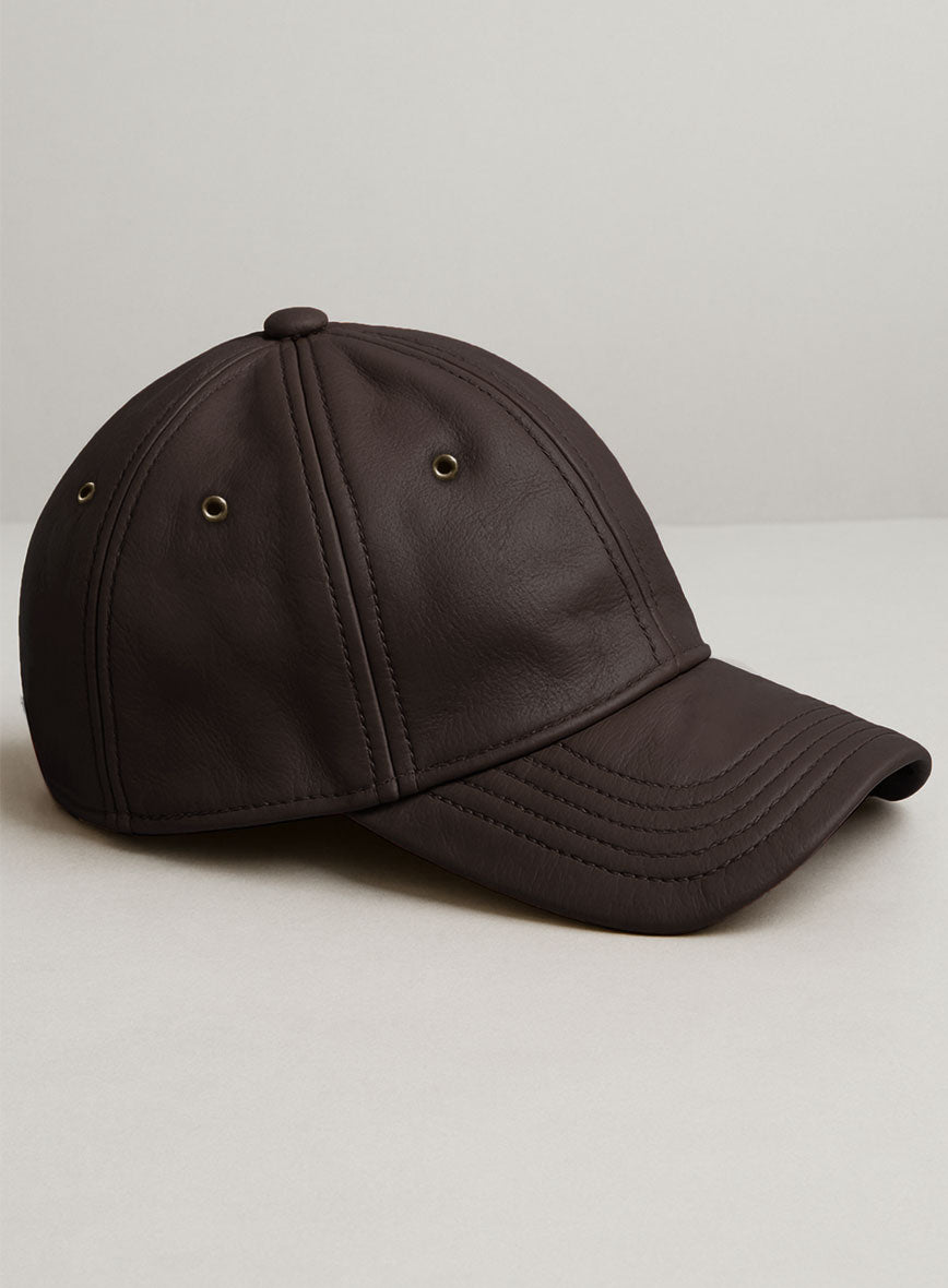 Brown Leather Sport Cap