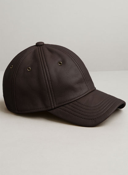 Brown Leather Sport Cap