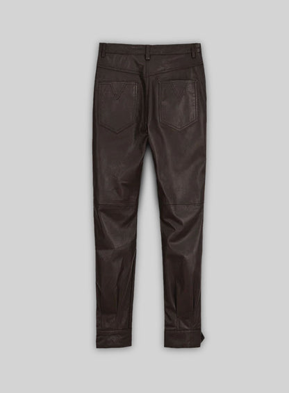 Soft Brown Selena Gomez Leather Pants #1