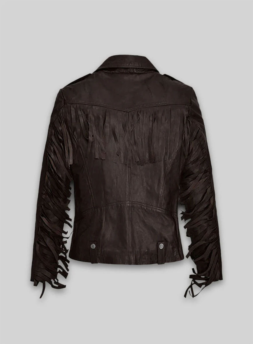 Soft Brown Washed & Wax Kendall Jenner Leather Jacket #3