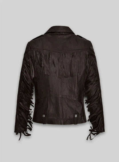 Soft Brown Washed & Wax Kendall Jenner Leather Jacket #3