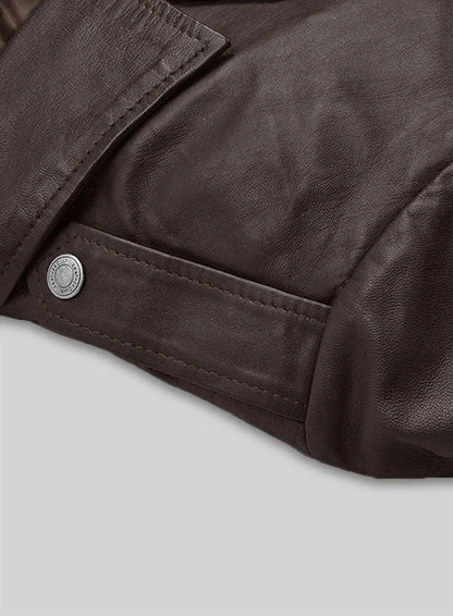 Soft Brown Washed & Wax Kendall Jenner Leather Jacket #3