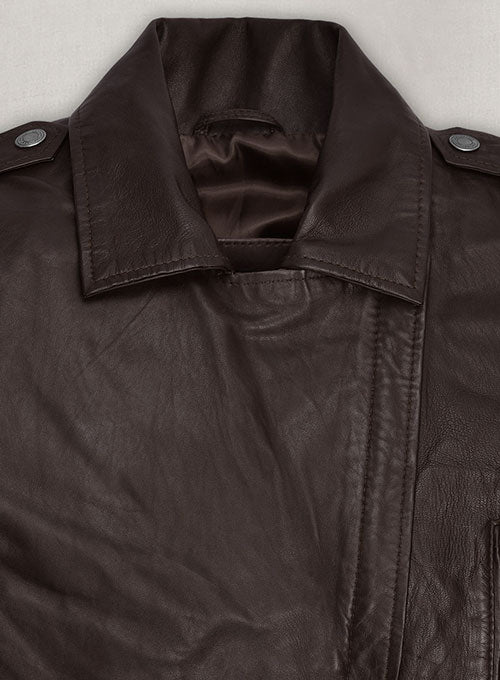 Soft Brown Washed & Wax Kendall Jenner Leather Jacket #3 - LeatherCult
