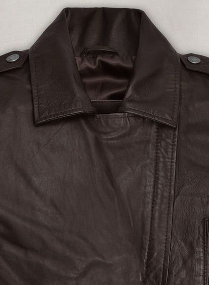 Soft Brown Washed & Wax Kendall Jenner Leather Jacket #3 - LeatherCult
