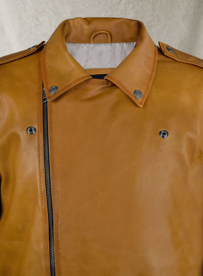 Rutland Caramel Brown Riding Leather Jacket - LeatherCult