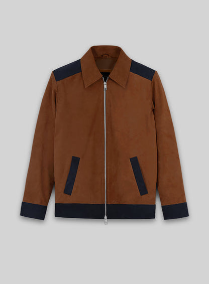 Soft Caramel Brown Suede Cristiano Ronaldo Leather Jacket #1