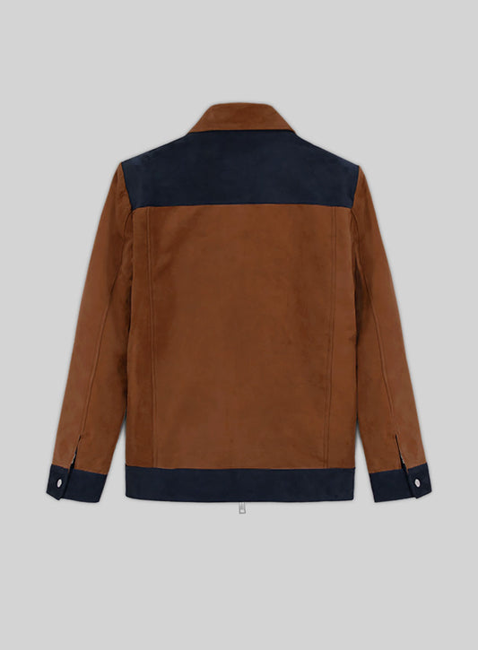 Soft Caramel Brown Suede Cristiano Ronaldo Leather Jacket #1