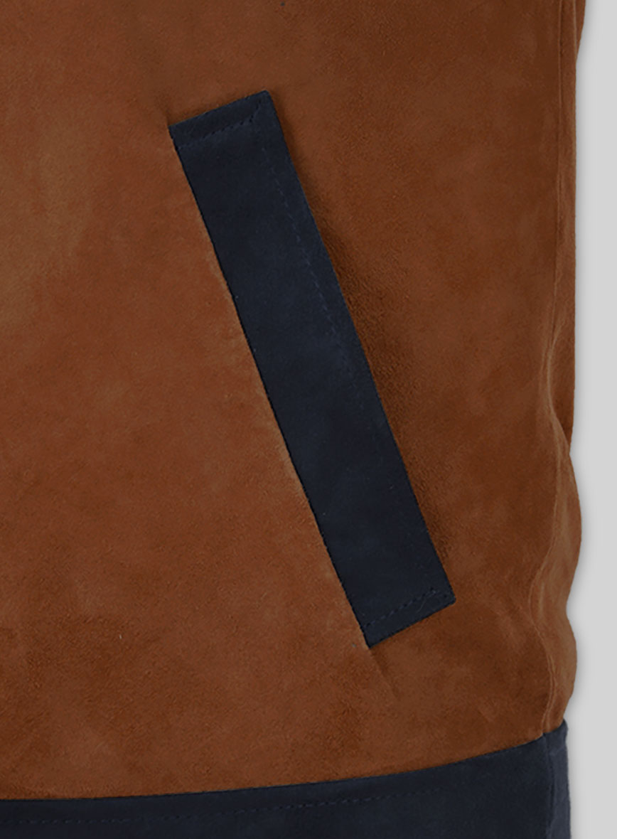 Soft Caramel Brown Suede Cristiano Ronaldo Leather Jacket #1