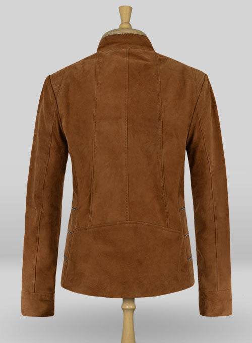 Soft Caramel Brown Suede Leather Jacket # 521 - LeatherCult
