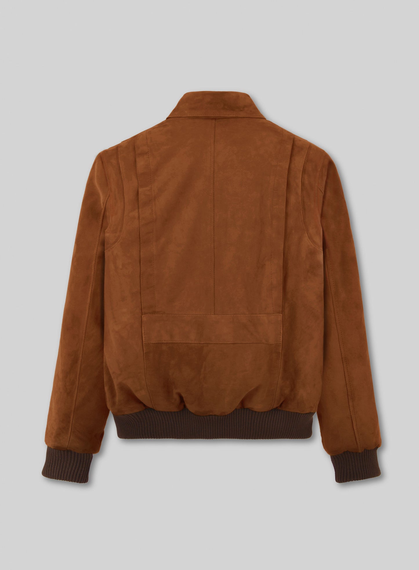 Soft Caramel Brown Suede Hunter Bomber Leather Jacket