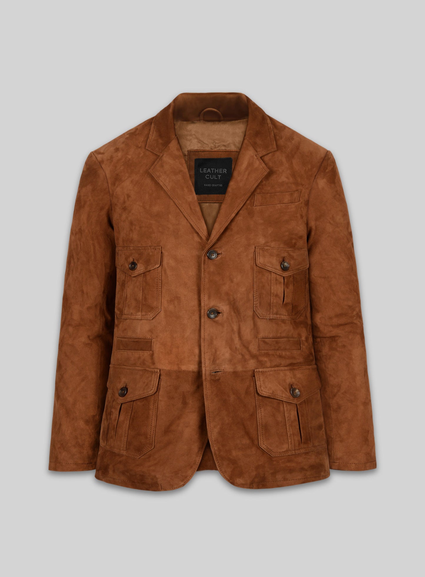 Soft Caramel Brown Suede Leather Blazer - #712